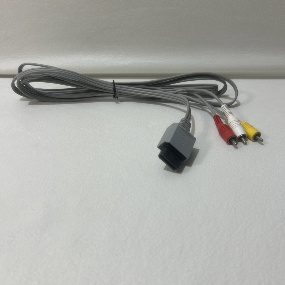 Wii OEM Nintendo Audio Video AV Composite 3 RCA Cable‎ RVL-009 Authentic Works